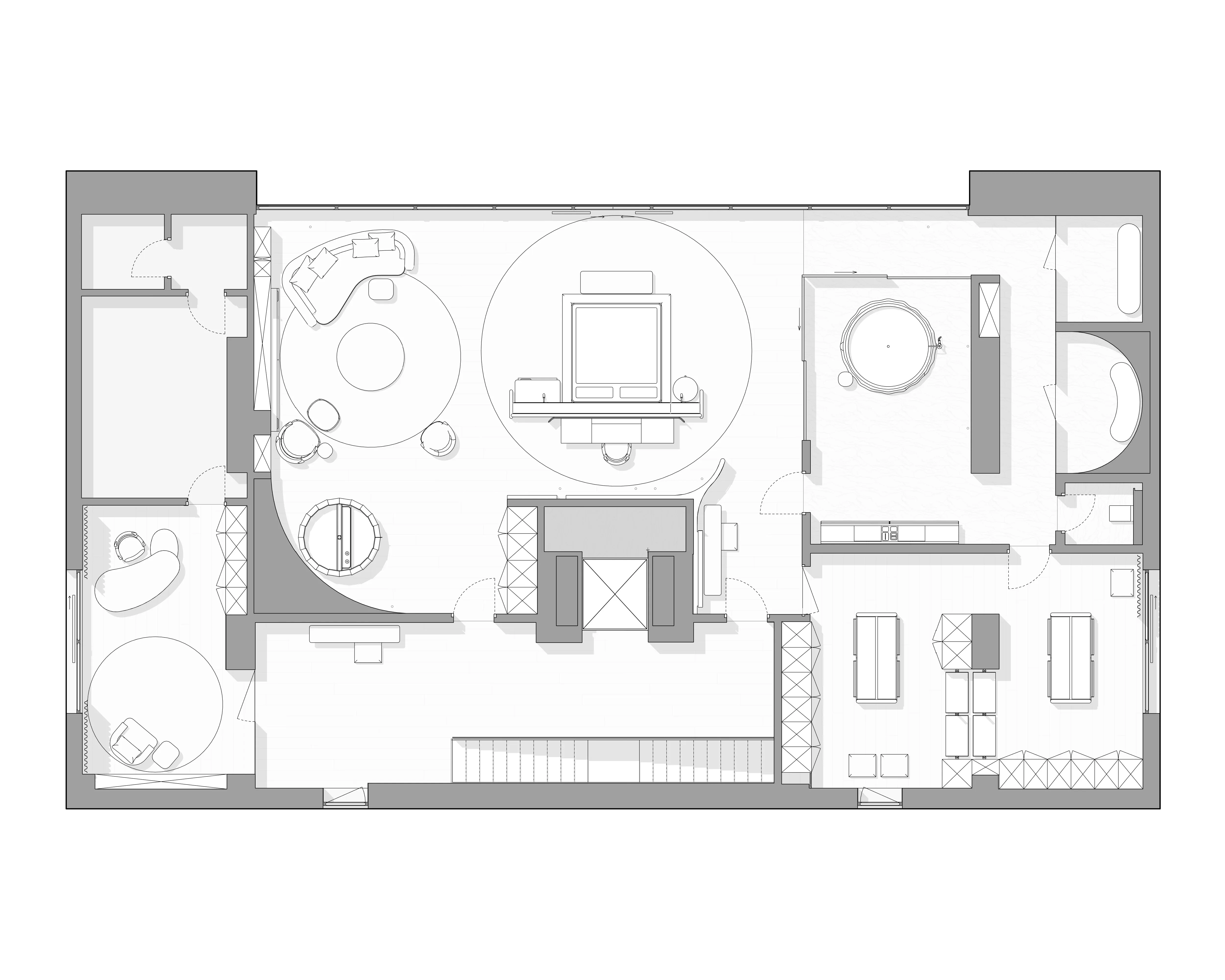 Floor plan layout of bedroom and bathroom suite, The Crown Villa Regnum Carya, Antalya